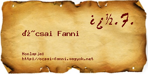 Ócsai Fanni névjegykártya