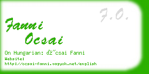 fanni ocsai business card